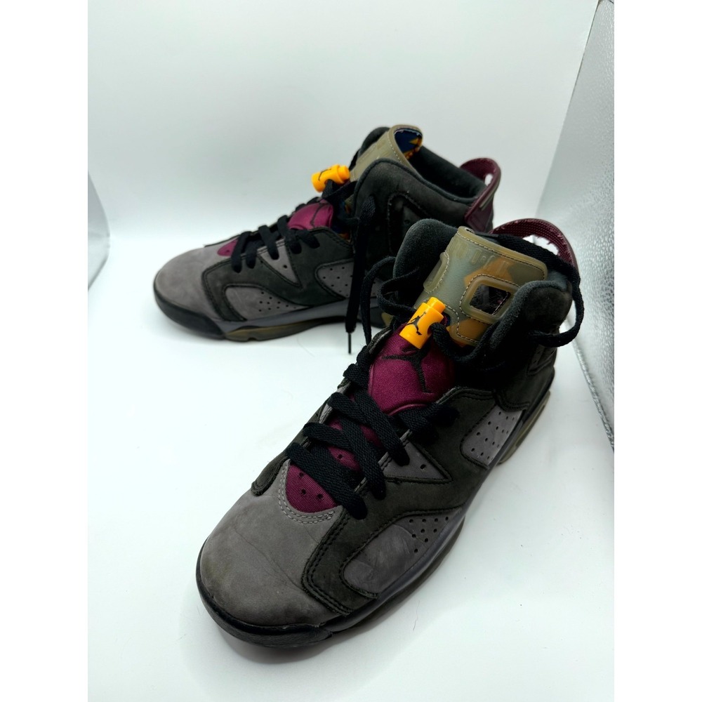 Air Jordan 6 Retro GS Bordeaux 384665-063 Kids 6.5 Sneaker Black Nubuck Shoes